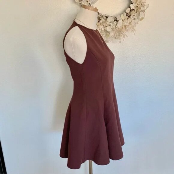 ZARA ZW Collection Brown Caramel Halter Godet Dress Medium M - Picture 6 of 14